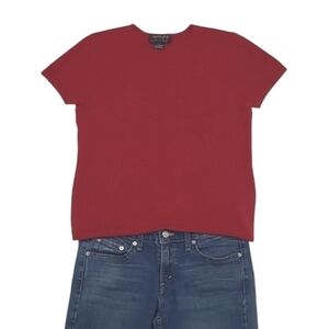 Country Shop Cashmeres Cashmere Sweater Round Neck Short Sleeved Pullover Top